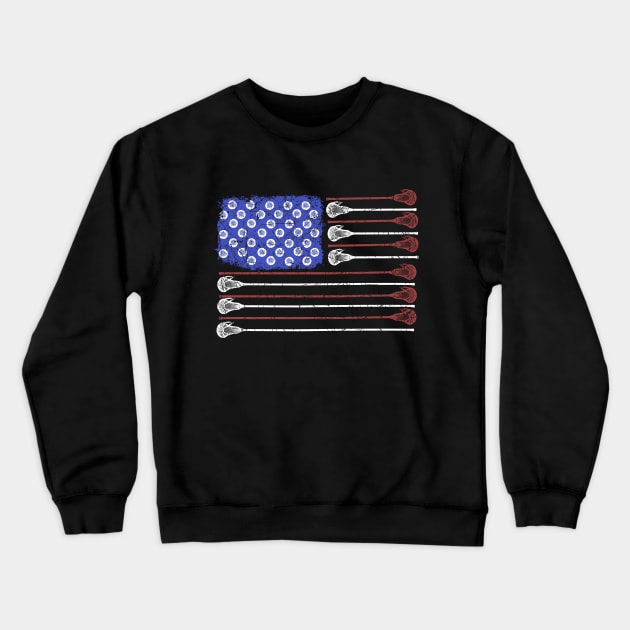 Larcrosse USA Flag Vintage Crewneck Sweatshirt by Jonny1223